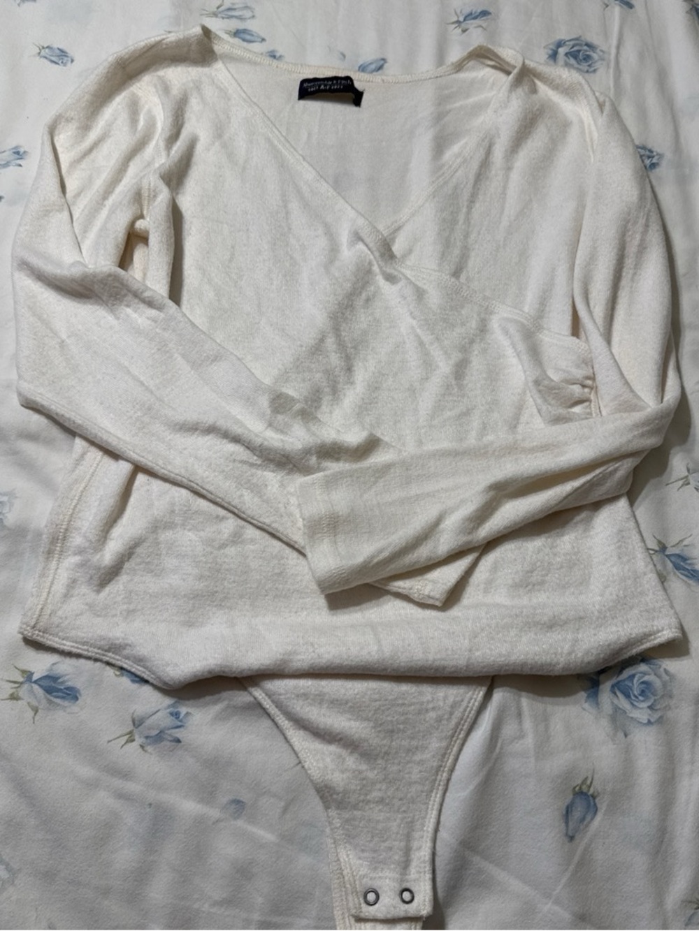 Abercrombie & Fitch Soft Cream Wrap Bodysuit